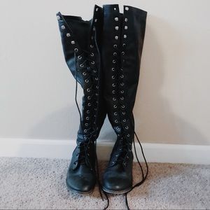 Over The Knee Lace Up Boots